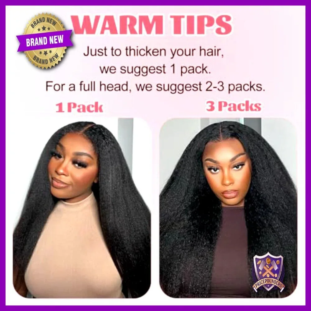 Kinky Straight Clip-In Human Hair Extensions 12 Inch 8 Pieces 110g